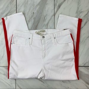 Madwell Petite Stovepipe Jeans in Tile White: Tuxedo Stripe Edition Size 33P